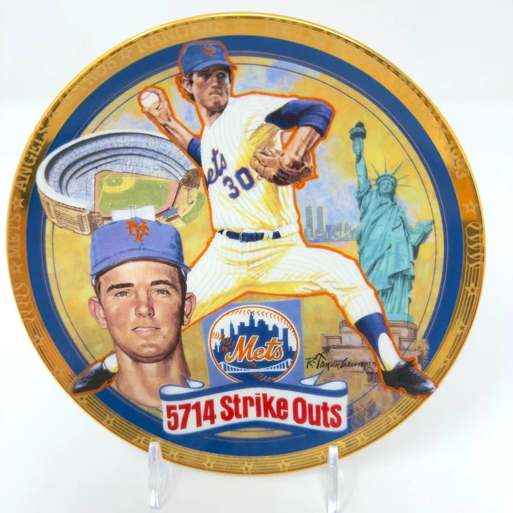 Hamilton Collection‎ Nolan Ryan Collector Plates Lot MLB Legend Strikeout 6.5 in